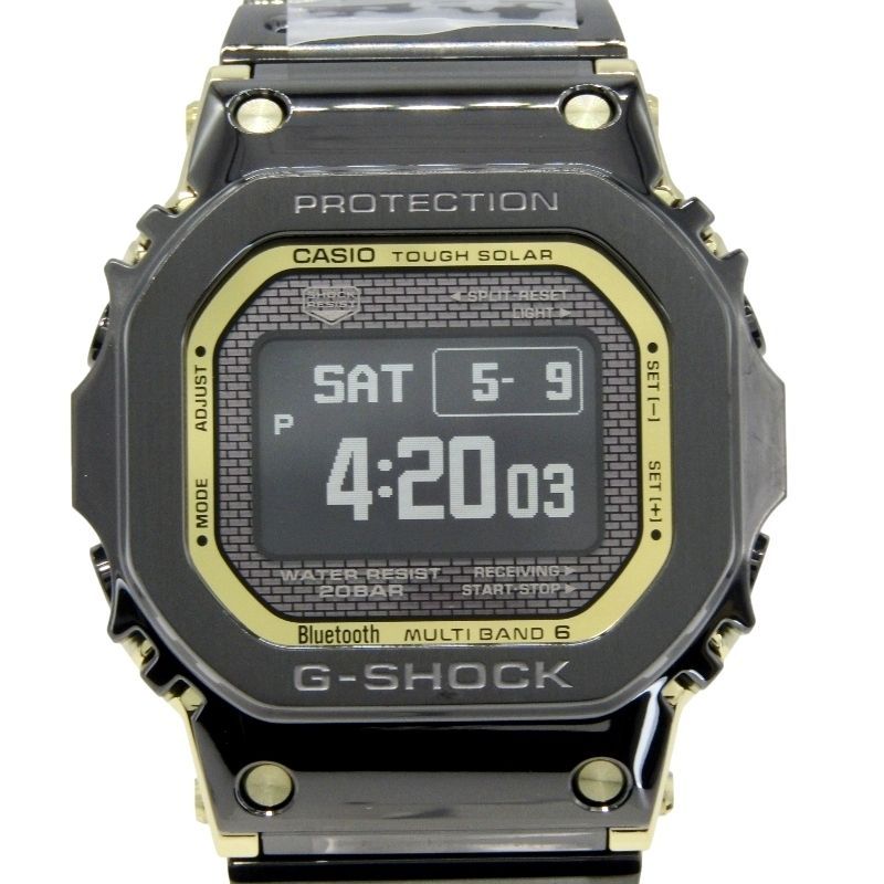 美品 CASIO G-SHOCK Gショック GMW-BZ5000BD-1JF フルメタル 本体のみ 電波ソーラー スクエア モバイルリンク ブラック 黒 30013359