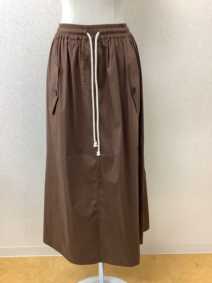 Semicouture セミクチュール 茶色ストレッチ生地スカート ウエストゴム