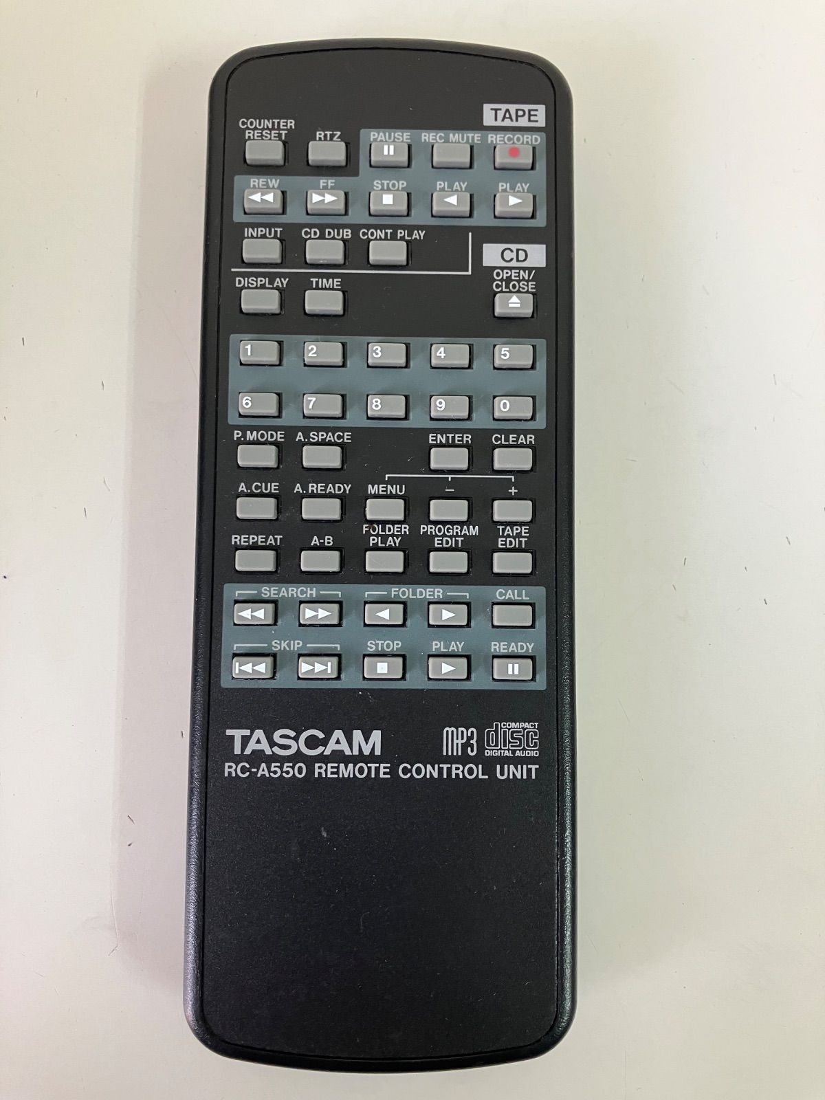 TASCAM タスカム オーディオリモコン RC-A550 電池カバー欠品