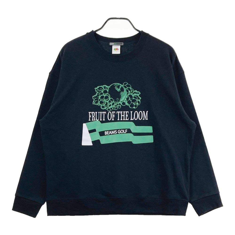 サイズ：L BEAMS GOLF ビームスゴルフ ×FRUIT OF THE LOOM 長袖プルオーバー トレーナー ブラック系 [240101674584] ゴルフウェア メンズ ストスト