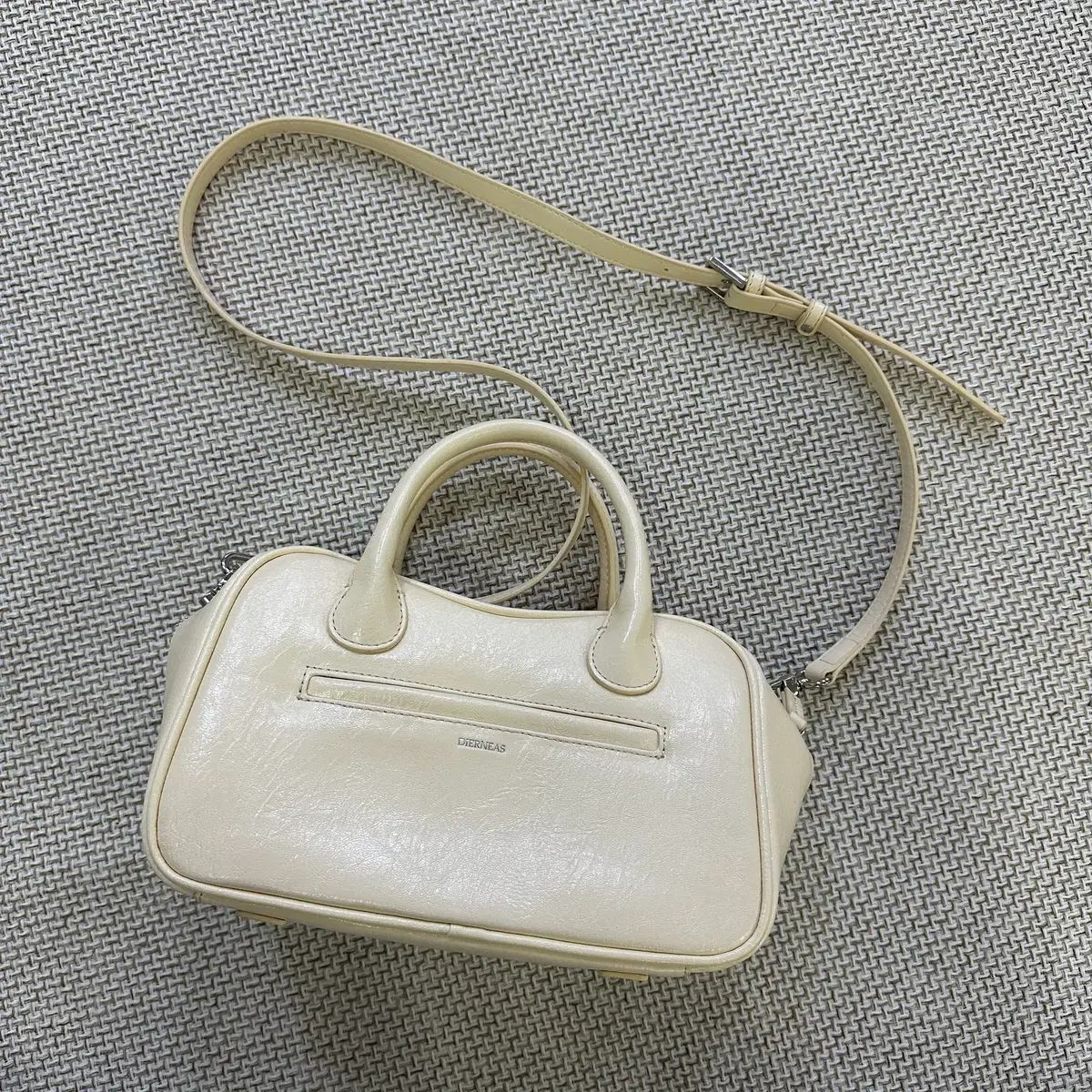 実寸確認 DEAR.니스 パネ コレクション ミディ クリーム トートバッグ 0508D