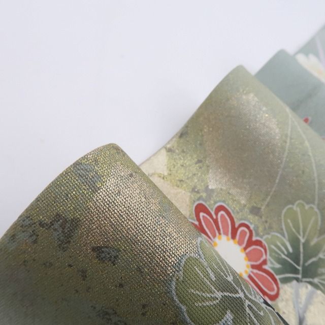 百華❀Y4929◇正絹 手描き友禅作家 宮崎玄祥落款 牡丹 菊 桜 椿 水仙