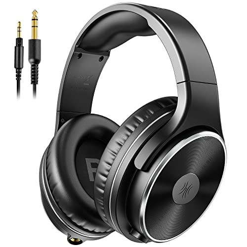 OneOdio ハイレゾヘッドホン 有線 HiFi オーバーイヤー型 マイク付き 50mmドライバー 密閉型 楽器練習 音楽/映画鑑賞用 3.5mm/6.35mm接続 着脱式ケーブル モニターヘッドフォン ギター/ドラム/ポッドキャスト