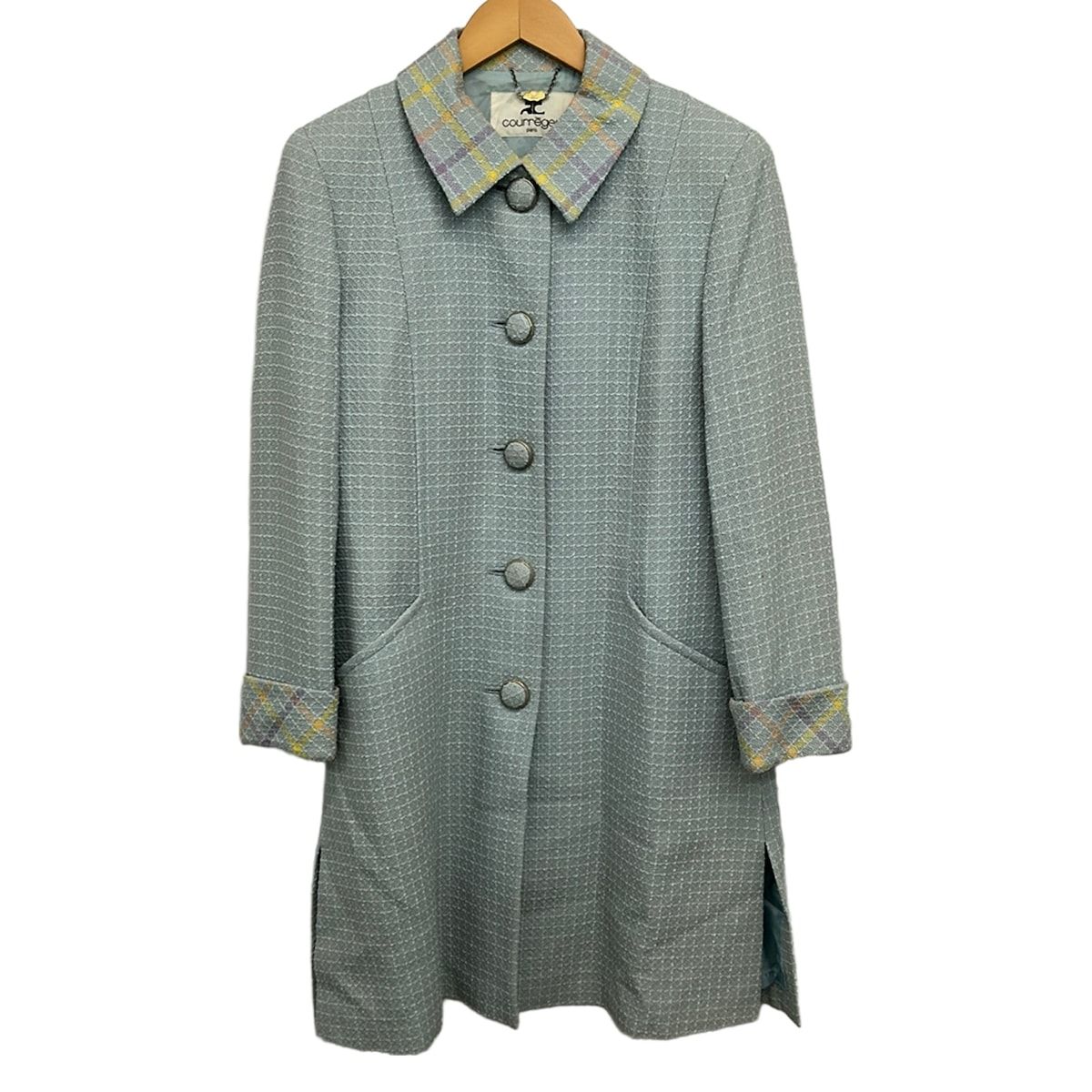 COURREGES(クレージュ) コート サイズ9AR S レディース - ライトブルー 