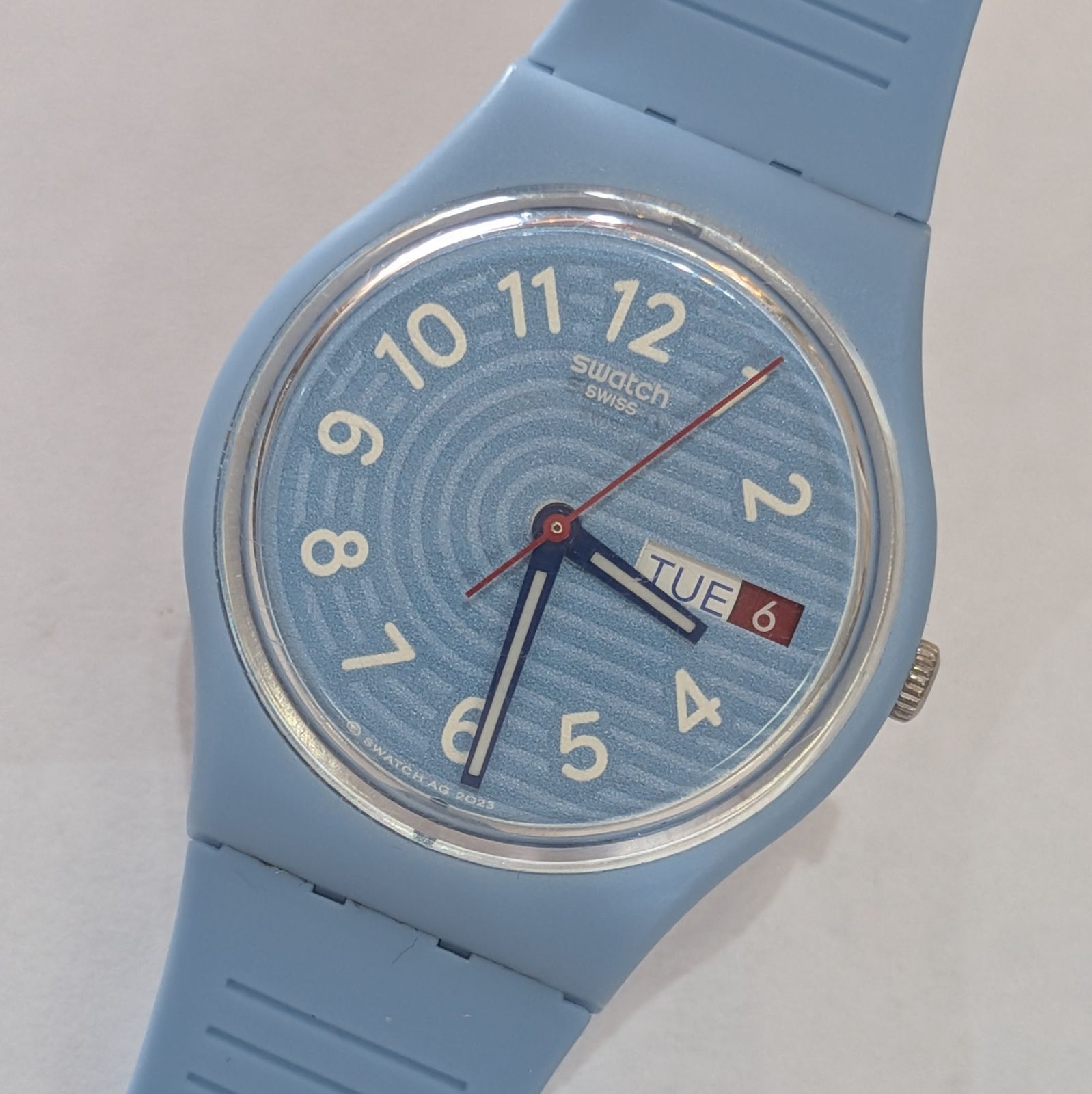 美品/稼働品】Swatch スウォッチ BLUE AWAY デイデイト スイス製 水色