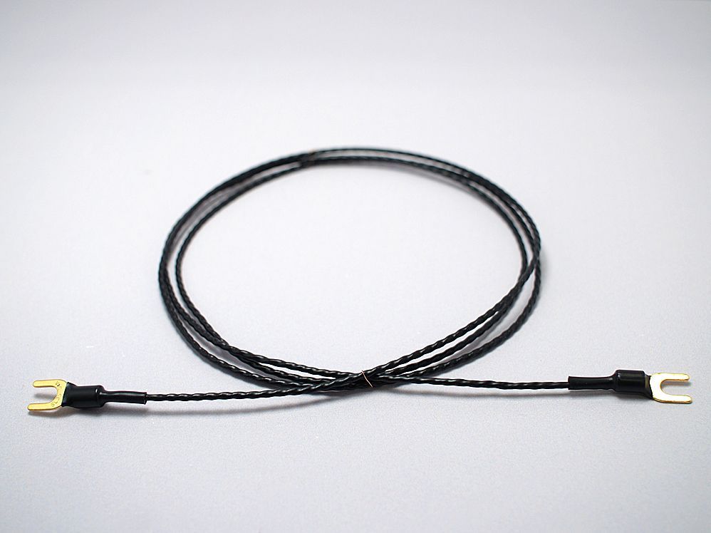 「ゲンさんのアース線」1.0m　1本　 片方のY型端子がネジ径6.0mm