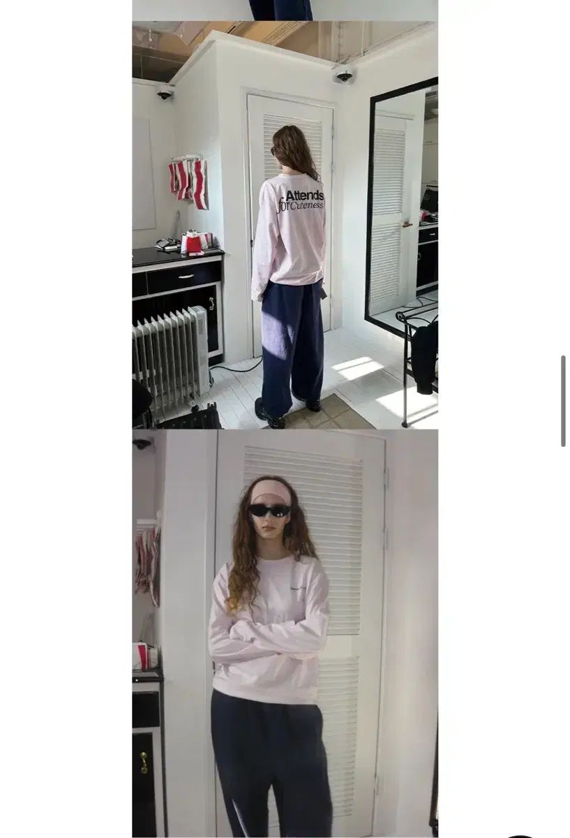 Attends ロングスリーブTシャツ ベビーピンク