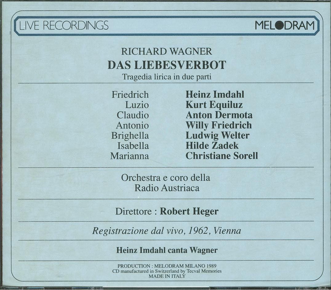 【CD】Liebesverbot-Complete Opera