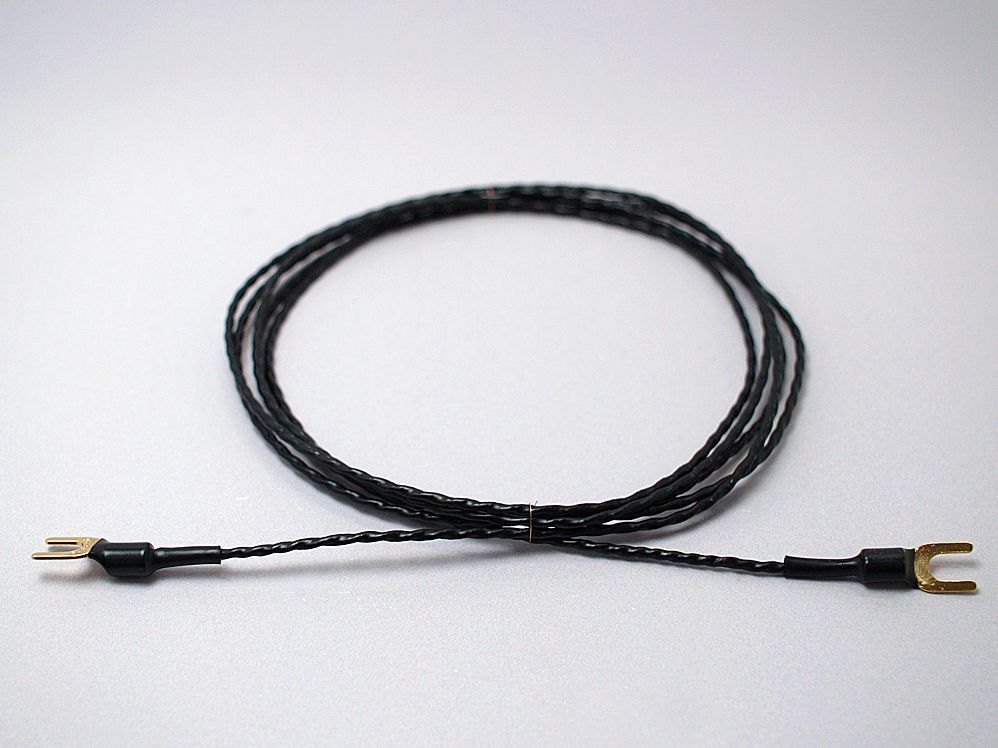 「ゲンさんのアース線」　2.0m　片方のY型端子がネジ径6.0mm