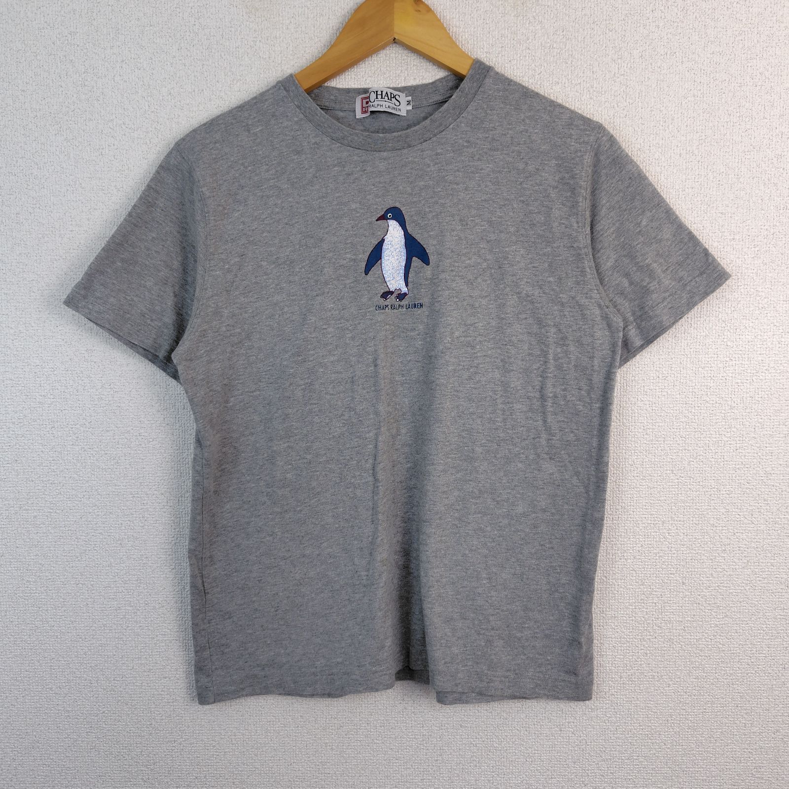 CHAPS RALPH LAUREN チャップス ラルフローレン 半袖Tシャツ ペンギンプリント グレー M メンズ 古着 アメカジ レトロ