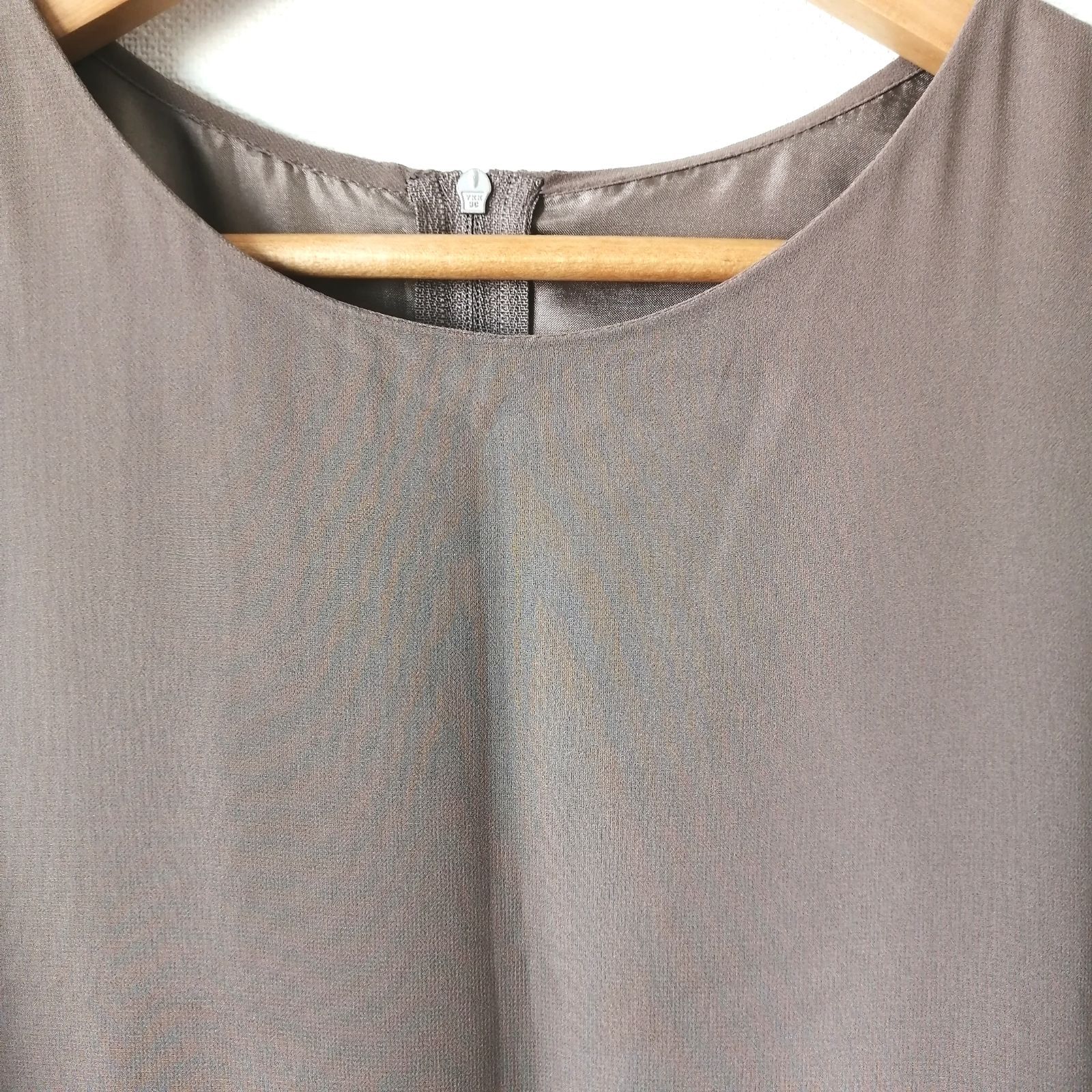 美品 フォクシー FOXEY シフォン ドレス ワンピース ノースリーブ