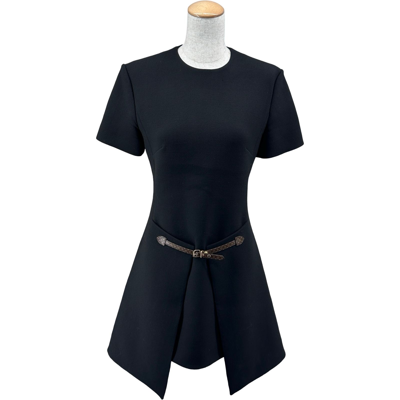 ルイ・ヴィトン LOUIS VUITTON ショートスリープドレス FNDR39 ブラック ウール レディース ワンピース