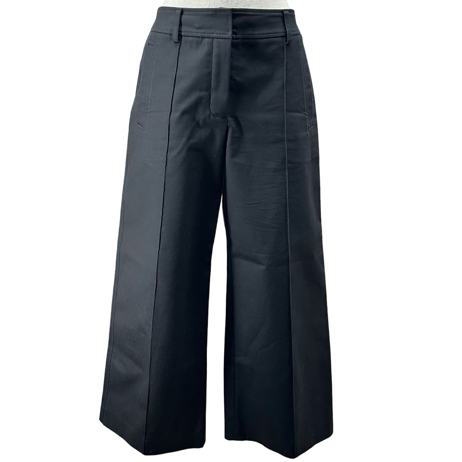 エルメス HERMES コットンワイドパンツ 4E0404DQ ブラック コットン レディース その他ボトムス