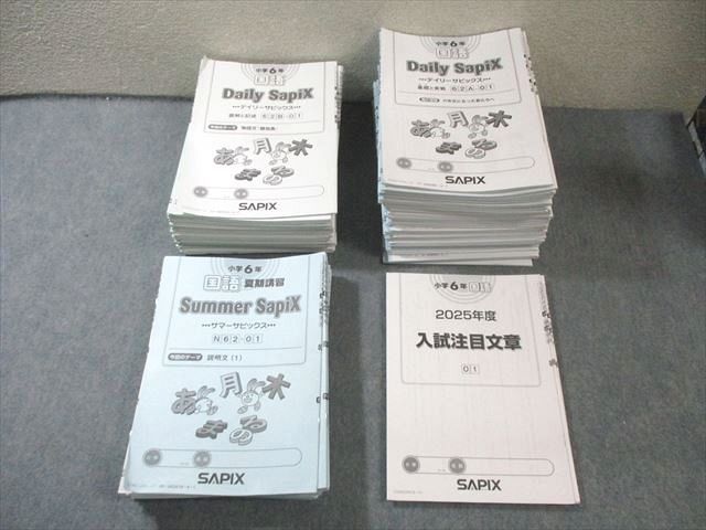 SAPIX 小6 サピックス デイリーA/B/サマー/入試注目文章 国語 【計99回分】 通年セット 2024★ 255L2D