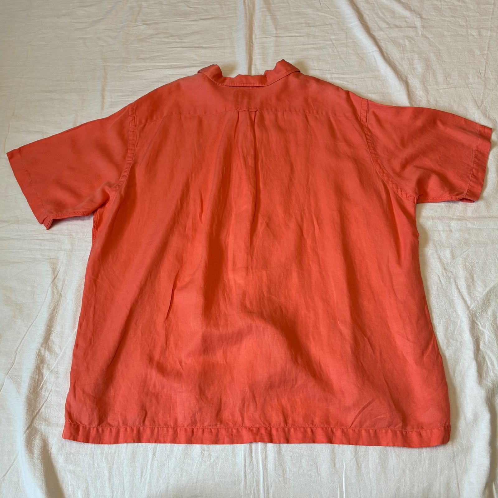 90s POLO GOLF RALPH LAUREN 半袖シャツ オープンカラー リネン×シルク オレンジ XXL表記 90s POLO GOLF RALPH LAUREN 半袖シャツ オープンカラー リネン×シルク オレンジ XXL表記