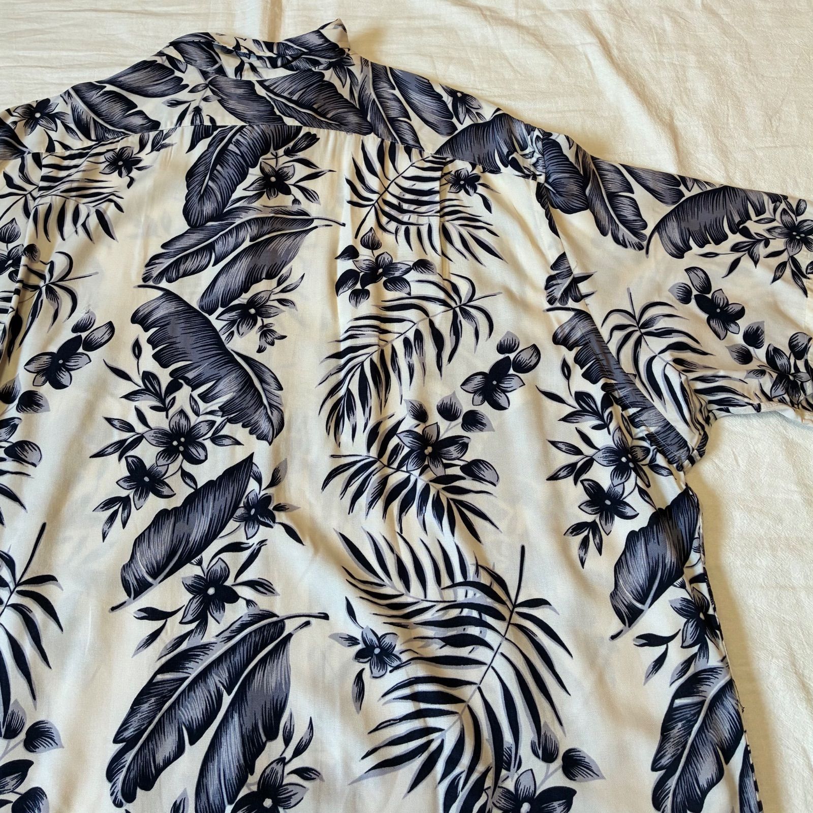 90s Polo by Ralph Lauren CLAYTON 半袖シャツ リーフ柄 ホワイト XL表記 90s Polo by Ralph Lauren CLAYTON 半袖シャツ リーフ柄 ホワイト XL表記
