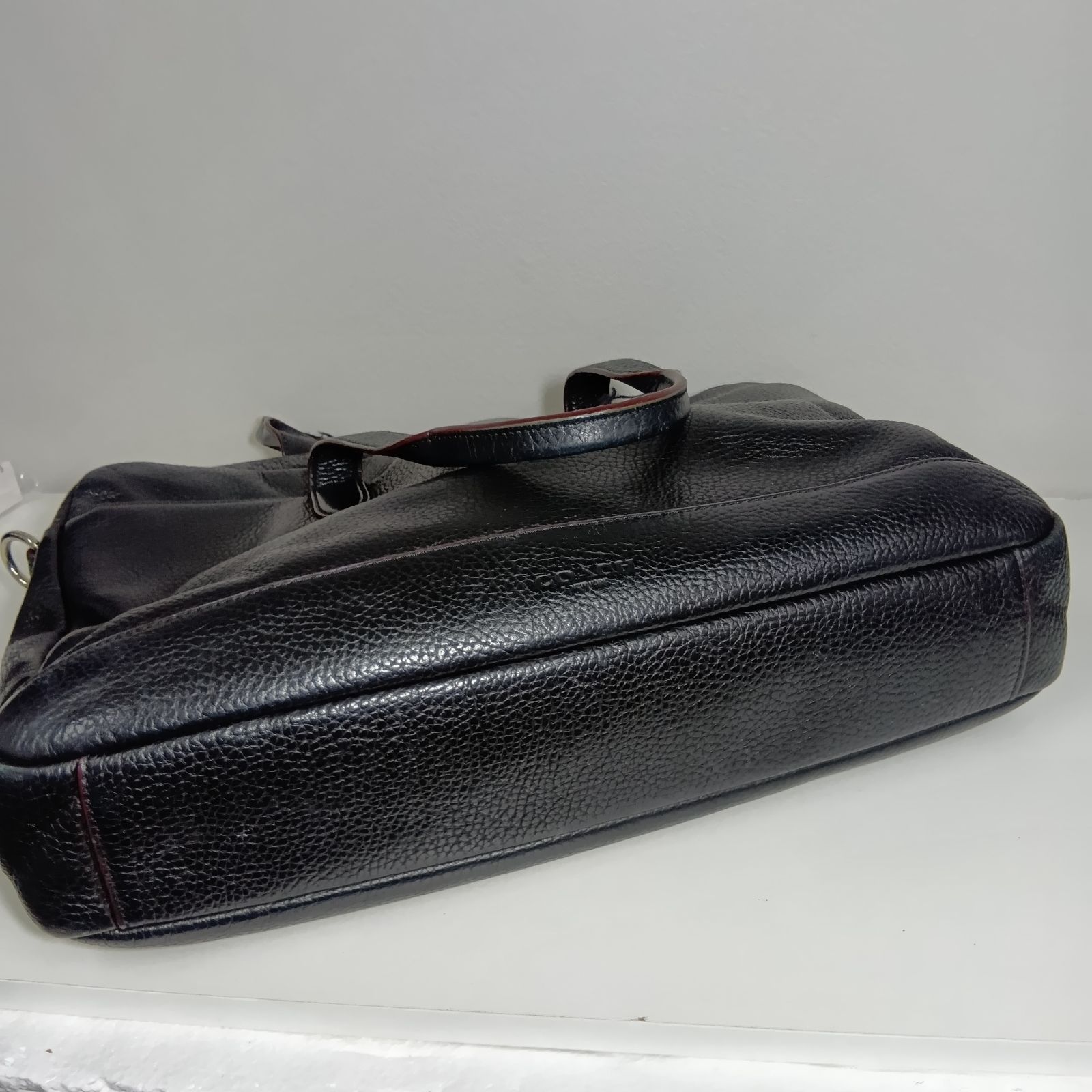 N COACH コーチ ビジネスバッグ ブラック ハミルトン ペブルドレザー 