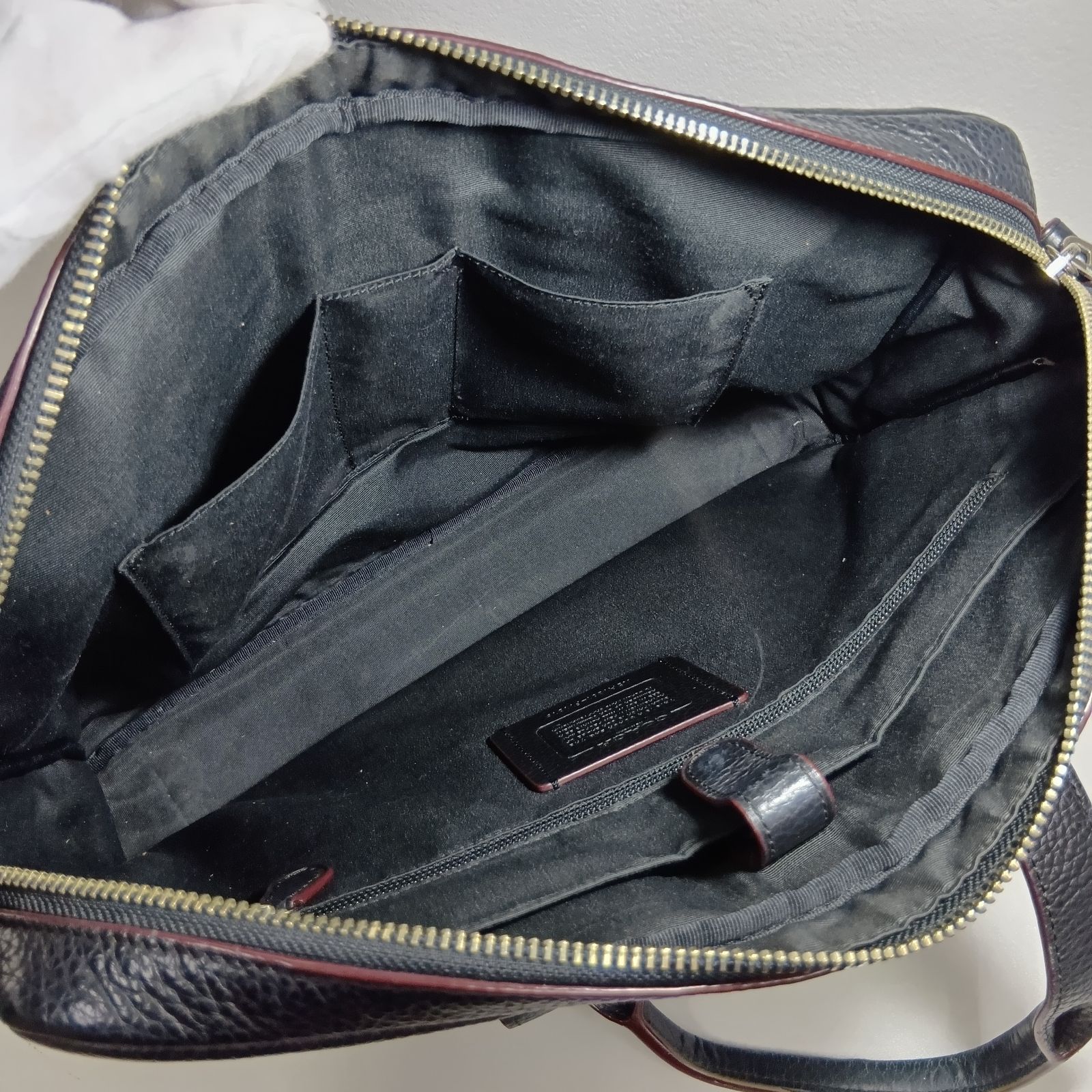 N COACH コーチ ビジネスバッグ ブラック ハミルトン ペブルドレザー