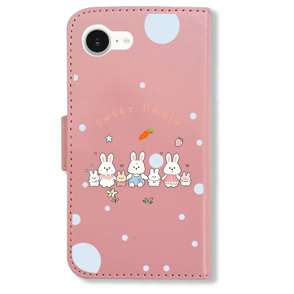 ★みー★GPSケース ゆめかわうさぎ・くまちゃん/ 合皮ピンク 新品未使用】 Google Pixel 10 Pro XL 手帳型スマホ ケース カバー (色