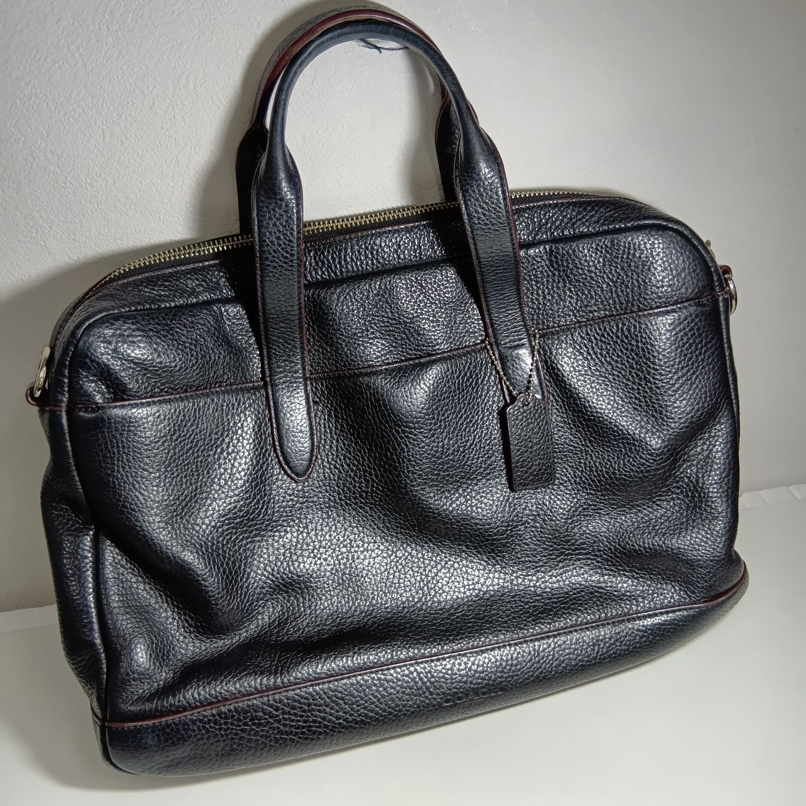 N COACH コーチ ビジネスバッグ ブラック ハミルトン ペブルドレザー