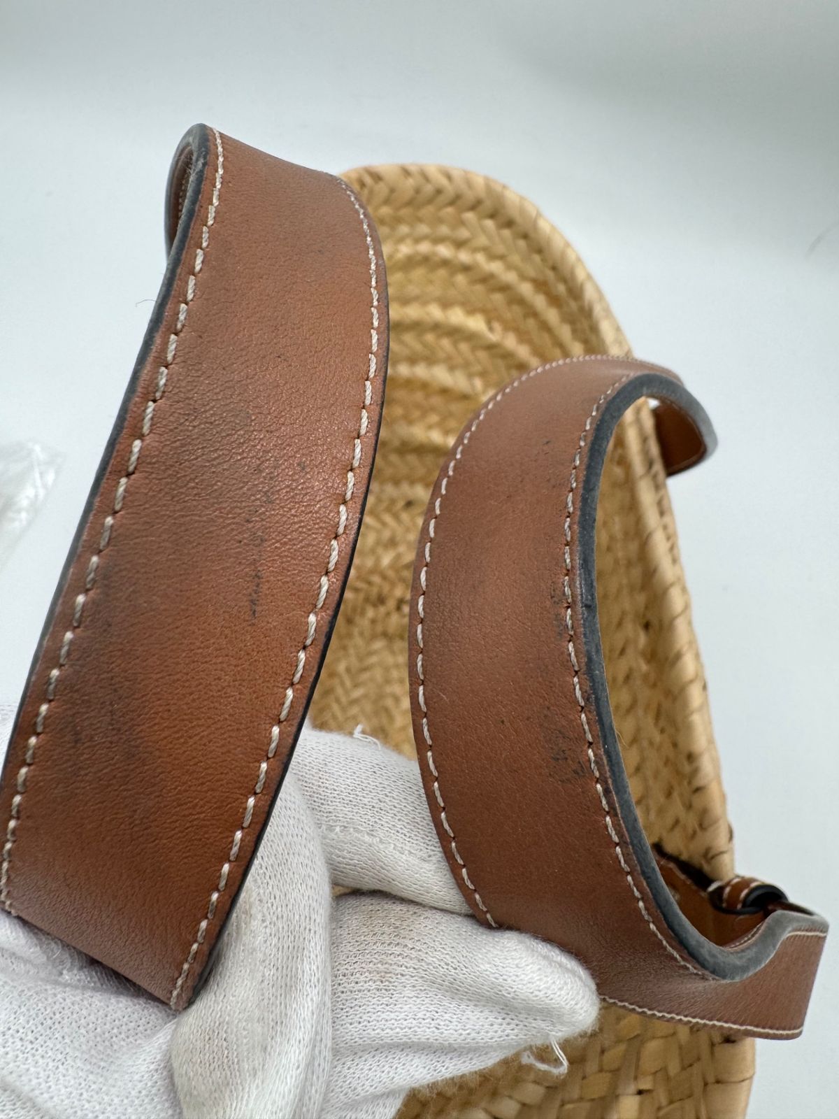 美品】LOEWE ロエベ スモール カゴ ロゴ ハンドバッグ P2268
