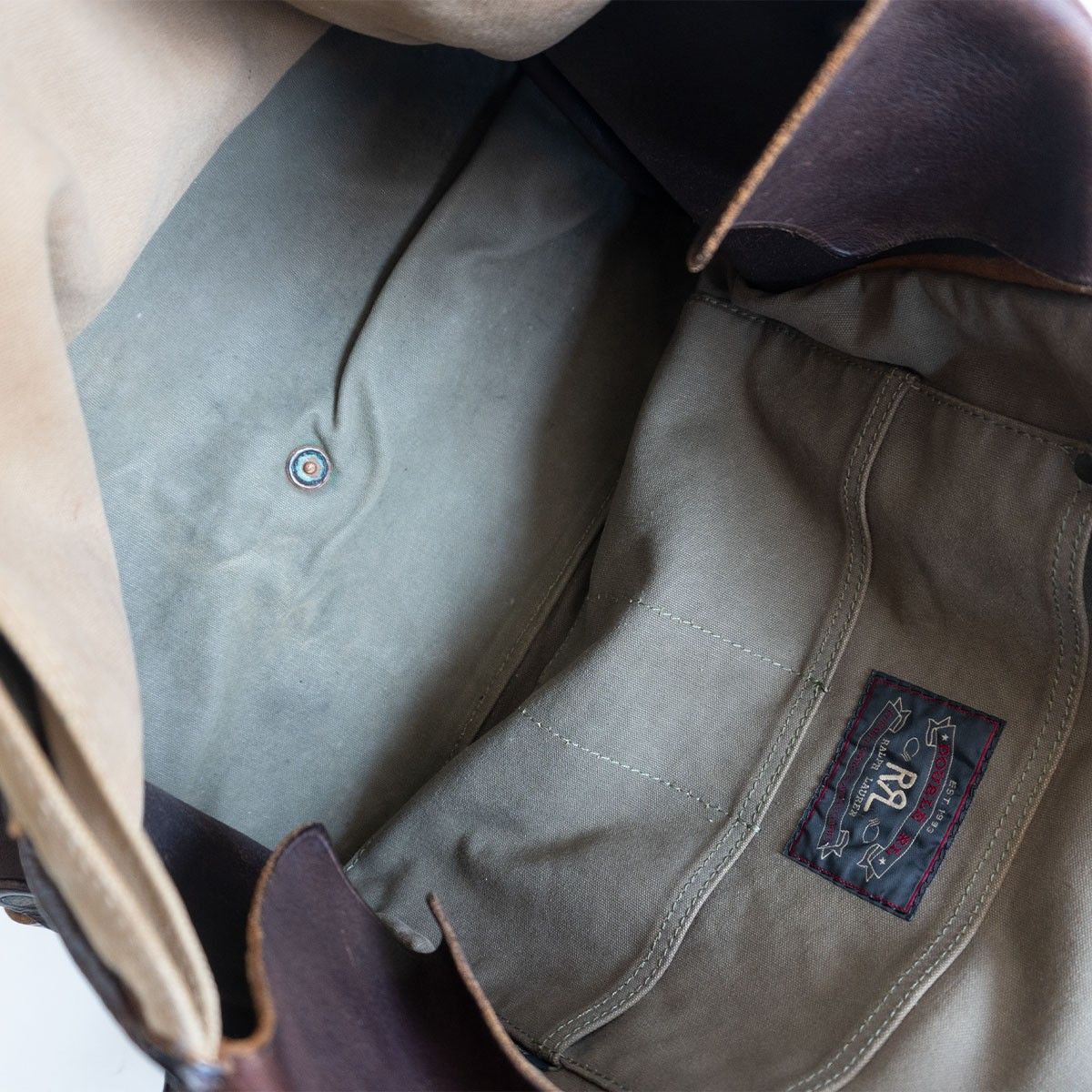 イタリア製】RRL【CANVAS×LEATHER SHOULDER BAG】ショルダーバッグ 