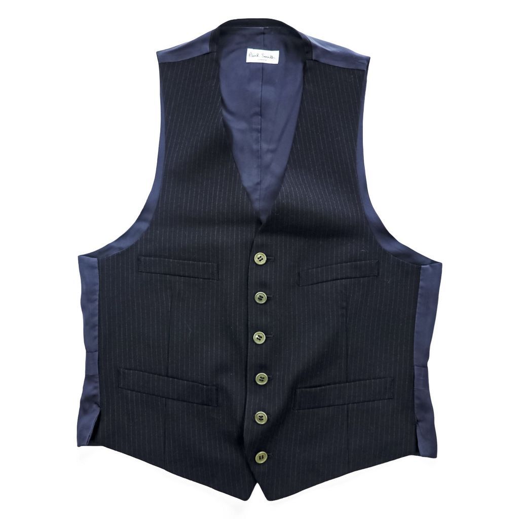 Paul Smith 90年代 ジレ スーツベスト M ダークネイビー ピンストライプ