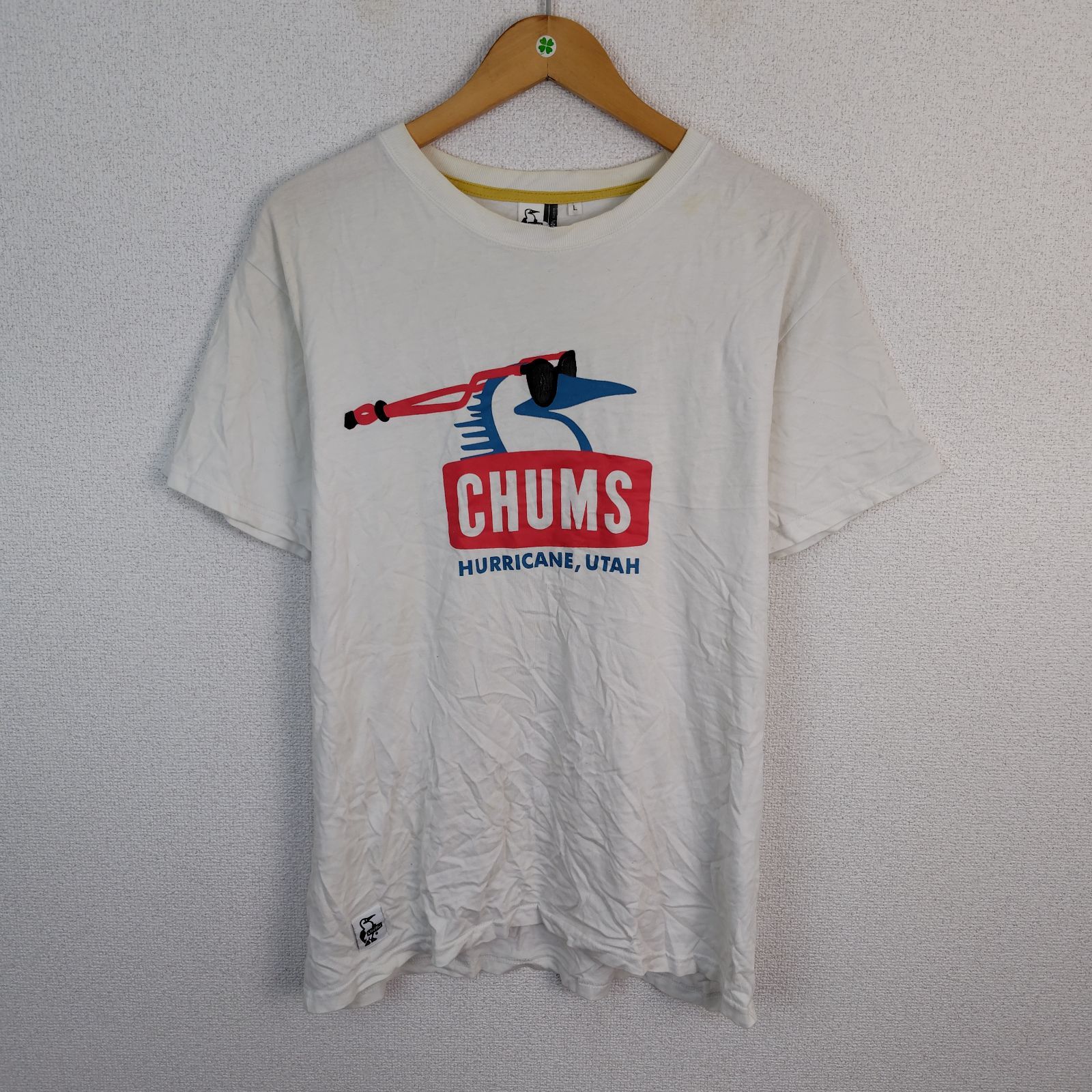 CHUMS チャムス 半袖 Tシャツ ブービーバードプリント ホワイト L メンズ 古着 ストリート スポーツMIX
