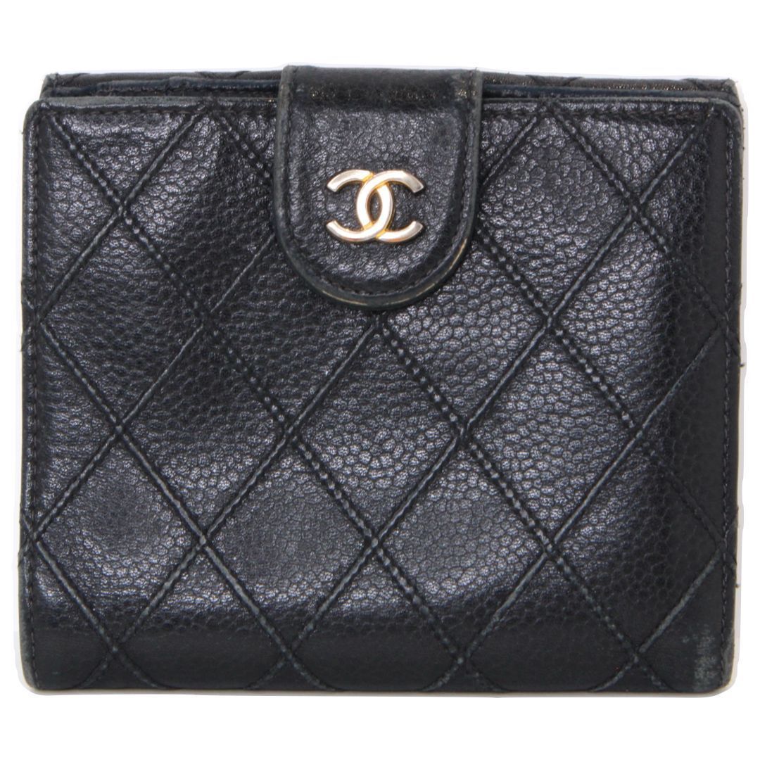 【美品】CHANEL シャネル ビコローレ ココマーク 二つ折り財布 ゴールド ☆【CHANEL】シャネル ビコローレ 二つ折り 財布 ココマーク