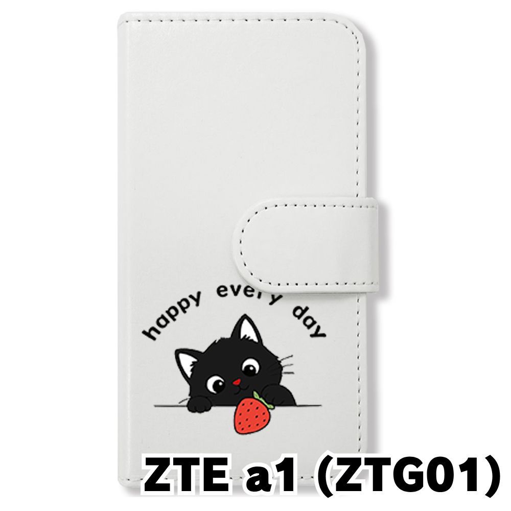 新品未使用】 ZTE a1 ZTG01 手帳型スマホ ケース カバー (色：ホワイト