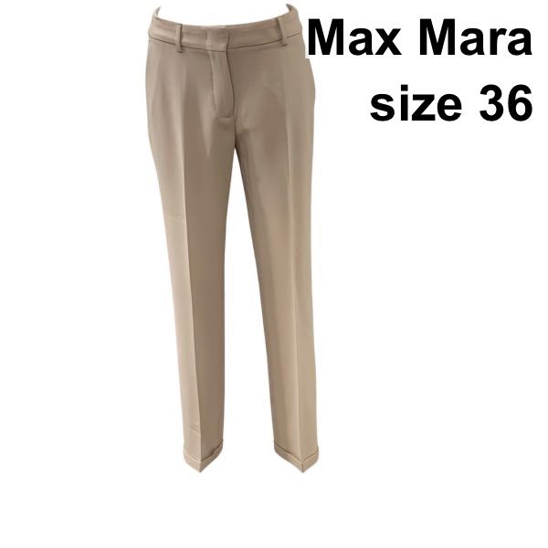 ◇ マックスマーラス MaxMara Studio テーパードパンツ センタープレス 裾カフアップ 左右ポケット ピンク系 36 S 7号 レディース Z6C107