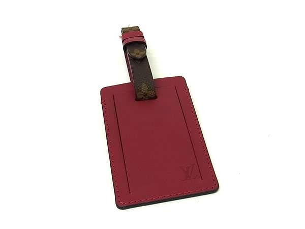 ■新品同様■ LOUIS VUITTON ルイヴィトン モノグラム ポルトアドレス ネームタグ バッグチャーム ブラウン系×レッド系 BR2704