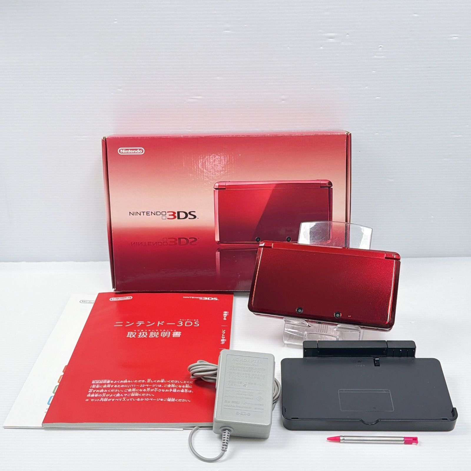ニンテンドー 3DS フレアレッド 遊べるセット 動作確認済み 良品 ds 3ds 3DS 任天堂 管理番号M1870