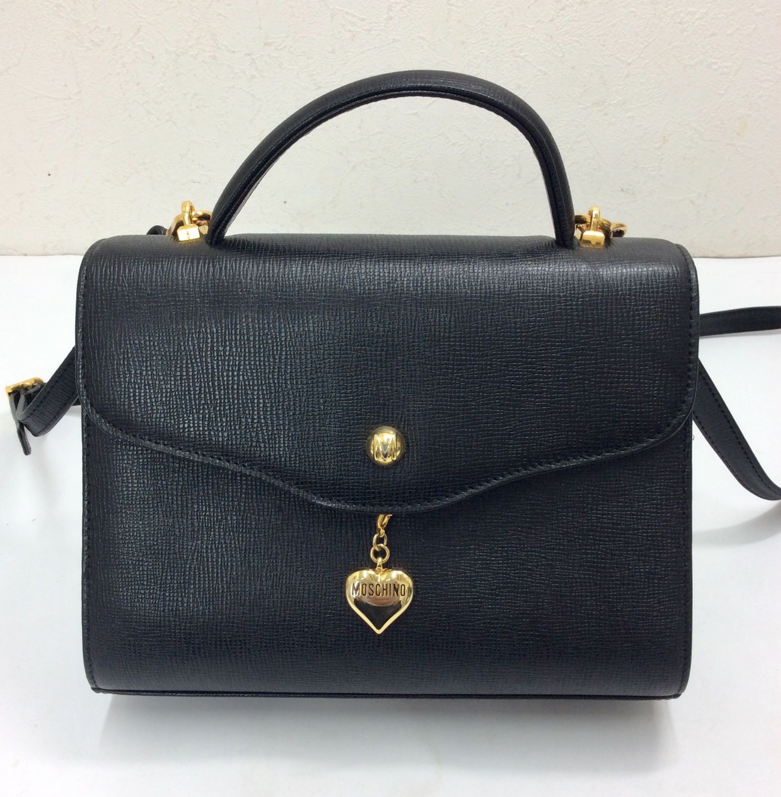 美品】MOSCHINO モスキーノ 2WAY レザー ハンドバッグ ショルダー 
