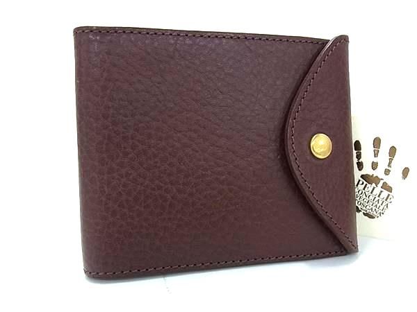 ■新品同様■ PRARE プレリー ミニマルクラシック レザー 三つ折り 財布 ウォレット 札入れ カード入れ ブラウン系 BN9787
