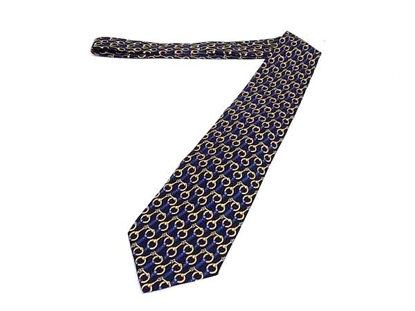 ■新品■未使用■ GUCCI グッチ シルク100% ネクタイ ビジネス 紳士 メンズ ネイビー系×ゴールド系 BN9810 GUCCI - □新品□未使用□ GUCCI グッチ シルク100% ネクタイ ビジネス