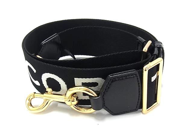■新品同様■ MARC JACOBS マークジェイコブスザ ロゴ ウェビング キャンバス バッグ用 ショルダーストラップ ブラック系 BN9770