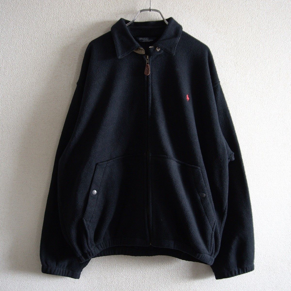 【90s】POLO RALPH LAUREN 【フリース スイングトップ ジャケット】L ブラック ジャケット ラルフローレン s2605028