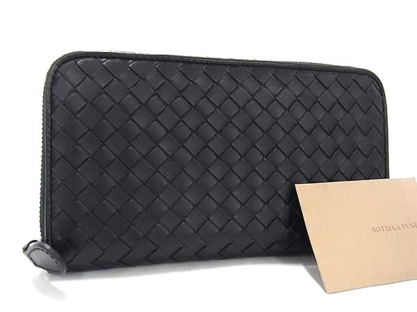 ■新品■未使用■ BOTTEGA VENETA ボッテガヴェネタ イントレチャート レザー 長財布 ウォレット 札入れ 小銭入れ ブラック系 FX5900