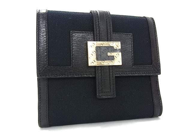 ■新品■未使用■ GUCCI グッチ 035 0416 2203 キャンバス×レザー 二つ折り 財布 ウォレット 札入れ 小銭入れ ブラック系 FX5848