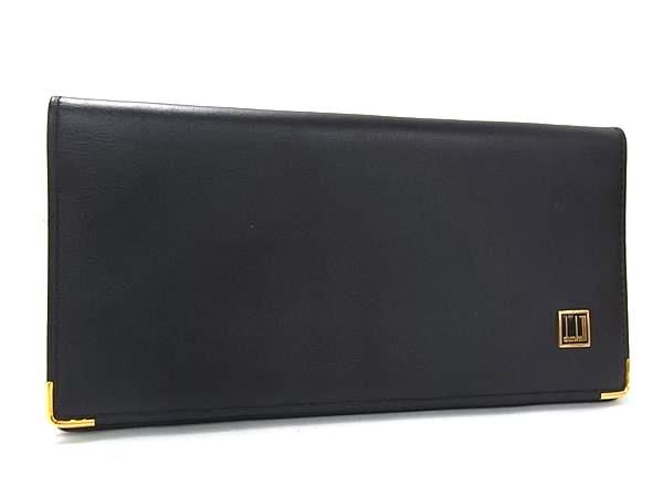 ■新品同様■ dunhill ダンヒル コンフィデンシャル レザー 二つ折り 長財布 ウォレット 札入れ カード入れ ブラック系 FX5665