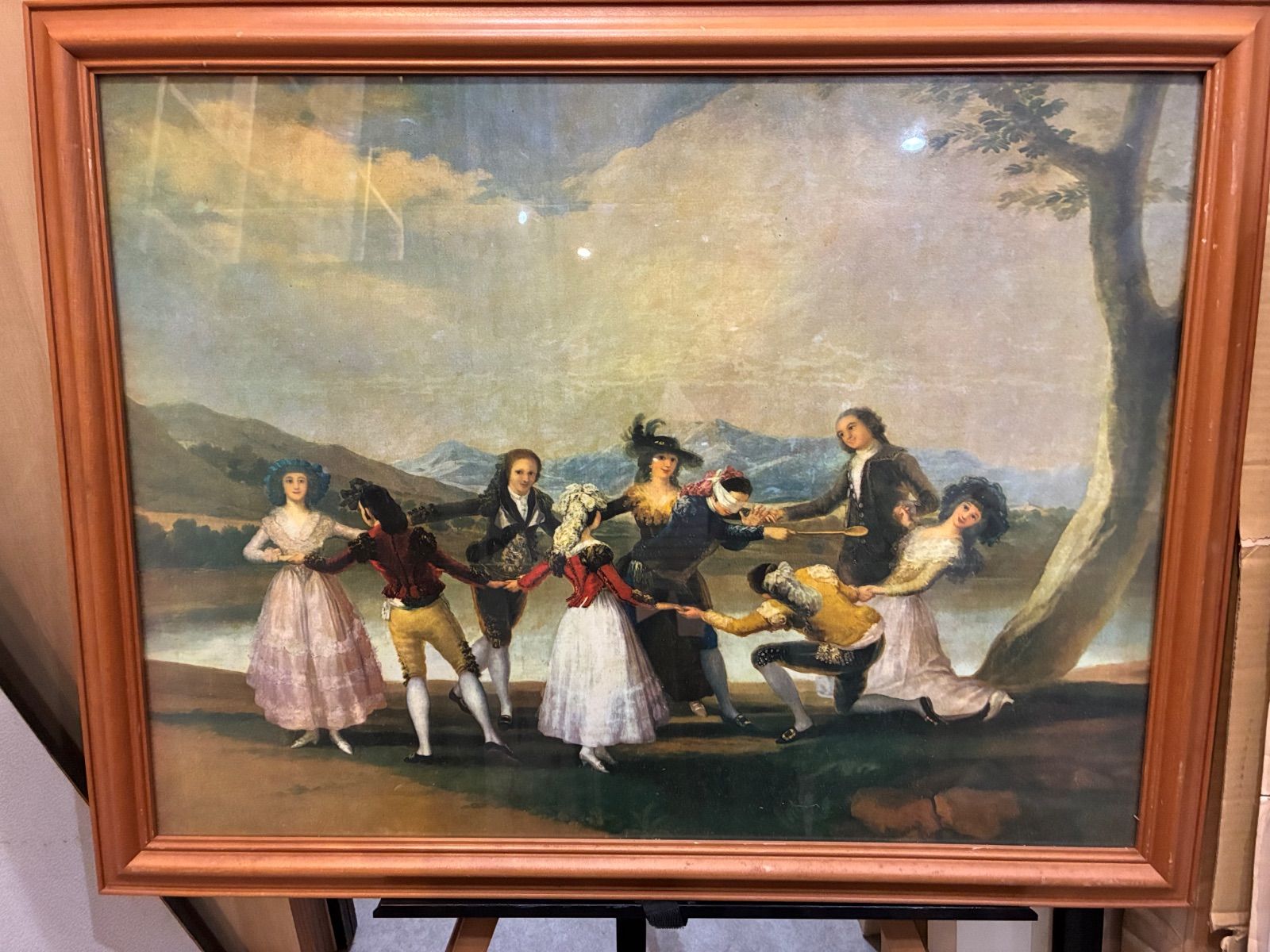 名画 フランシスコ・デ・ゴヤ『目隠し鬼』額装 アートプリント プラド美術館購入品