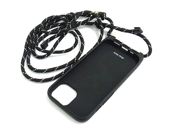 □美品□ miumiu ミュウミュウ ラバー iPhone12/12Pro 対応 ショルダー