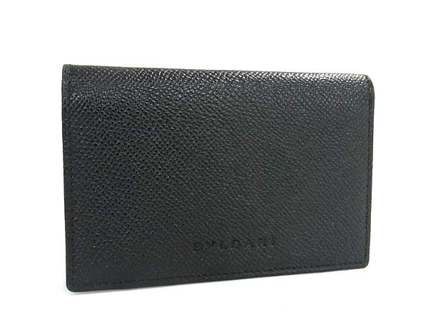 ■新品■未使用■ BVLGARI ブルガリ レザー カードケース パスケース カード入れ 名刺入れ 定期入れ メンズ ブラック系 FX5660