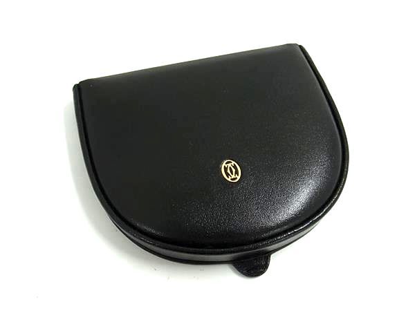■新品同様■ Cartier カルティエ パシャ レザー コインケース コインパース 小銭入れ メンズ レディース ブラック系 FX5664