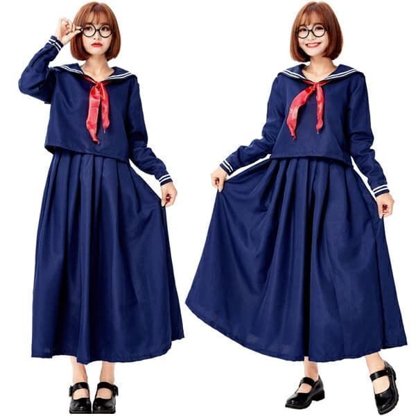 新品 ハロウィン ロングセーラー服 制服 コスプレ ロングスカート ハロウイン衣装 普段着 仮装 セーラー衣装 スケバン刑事 スケバンセーラー セーラー服 3点セット 仮装 かわいい パーティー イベント #nzlua