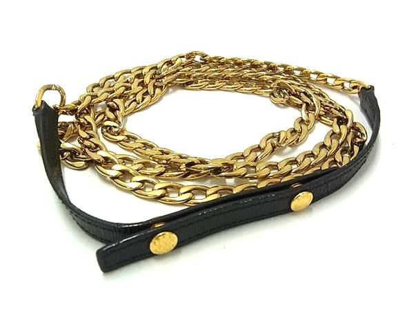 PRADA プラダ チェーン バック用 ショルダーストラップ ショルダーベルト 肩掛け 斜め掛け ブラック系×ゴールド系 BQ4549