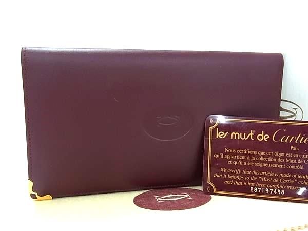 ■新品■未使用■ Cartier カルティエ マストライン レザー 長財布 ウォレット 財布 札入れ メンズ ボルドー系 HA7019 14,319円