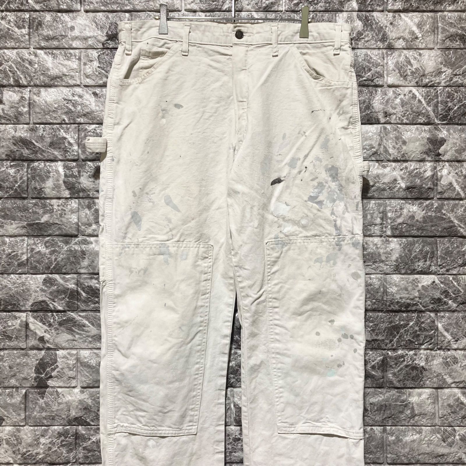 Dickies ホワイト ペインターパンツ ダブルニー ディッキーズ 白ペインター ペンキ グランジ ①⑨
