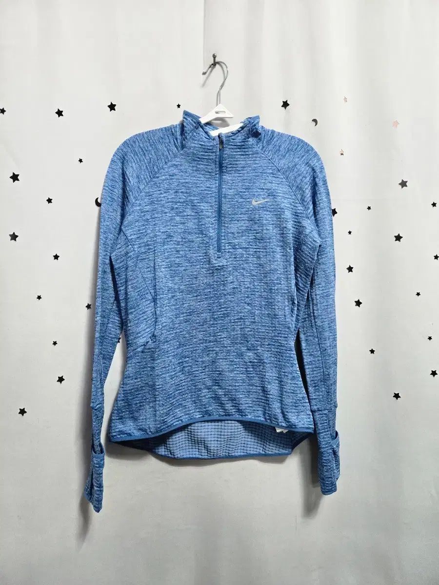 ナイキ ブルー ハーフジップアップ Tシャツ 長袖 S